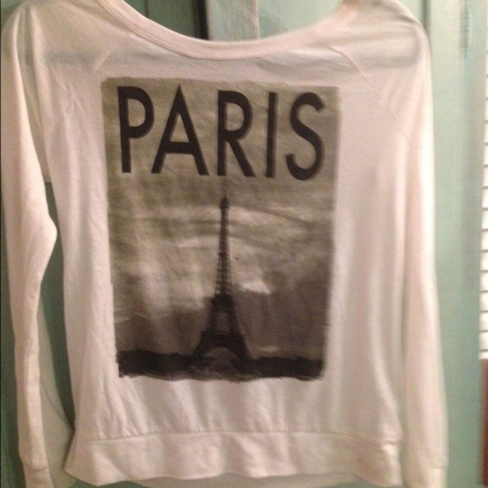 PARIS GRAPHIC LONG SLEEVE COTTON TEE-NEW-YOGA TOP